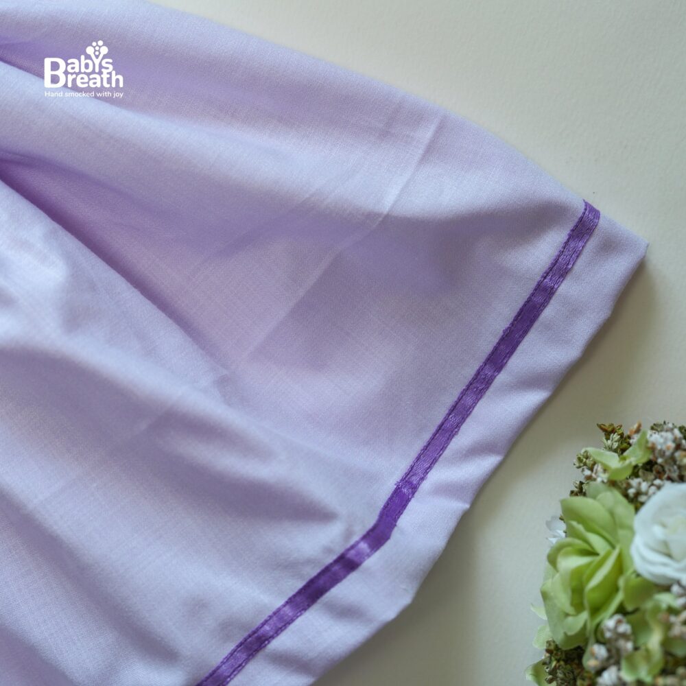 Lilac linen cotton smock dress - Image 4