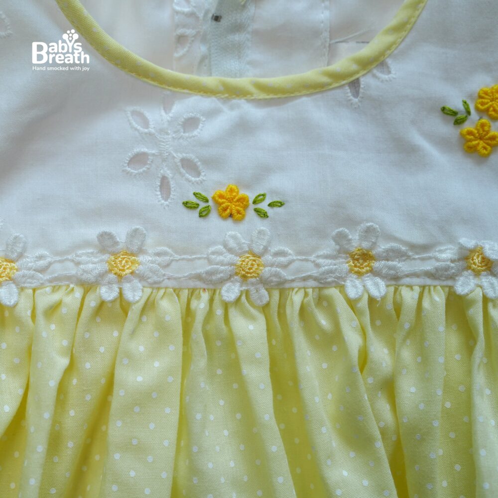 Soft yellow polka and hakoba dress - Image 2