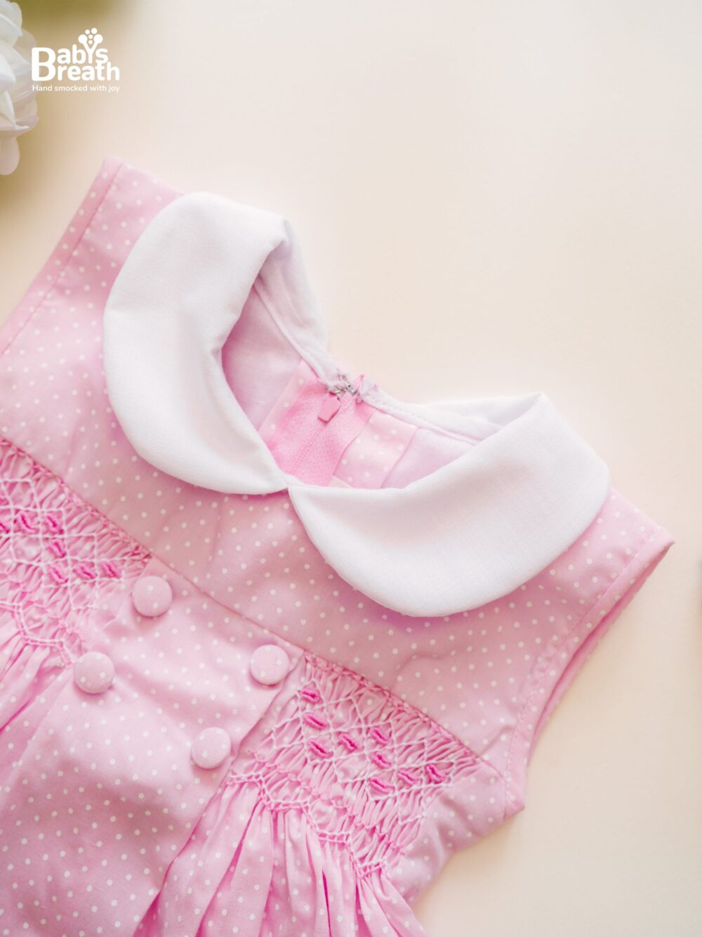 Pink polka smock dress - Image 3