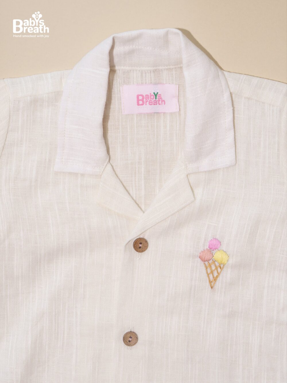Linen cotton embroidered shirt - Image 3