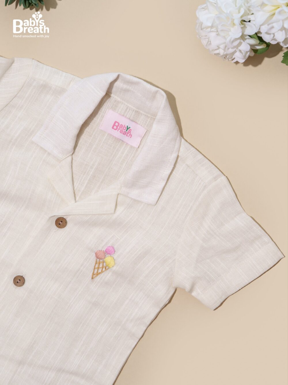 Linen cotton embroidered shirt - Image 2